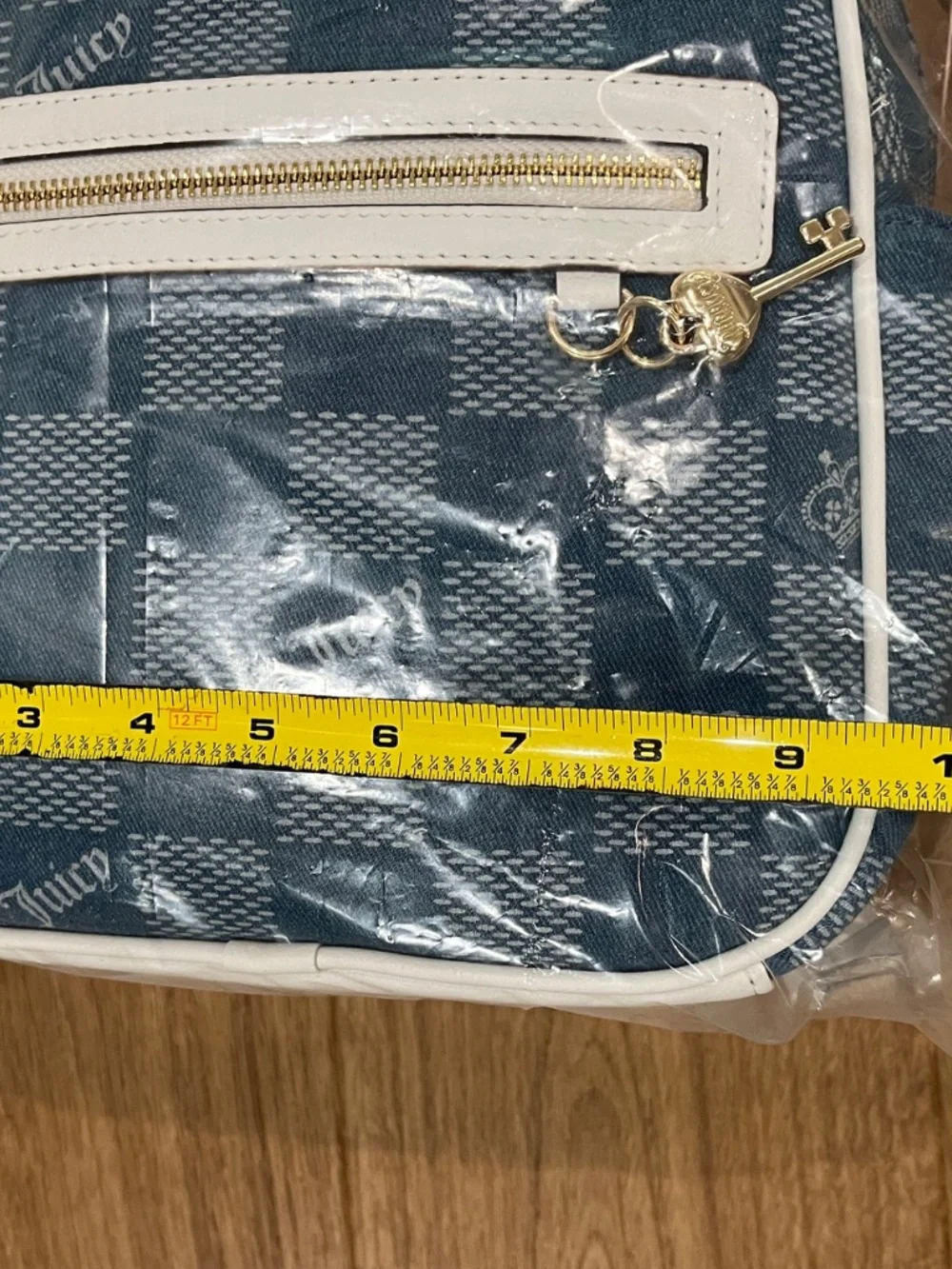 Juicy Couture blue checked backpack NWT